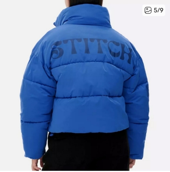 Disney Exclusive STITCH Women's Blue Puffer Jacket, size M, New 💖 No Tags - Picture 15 of 15